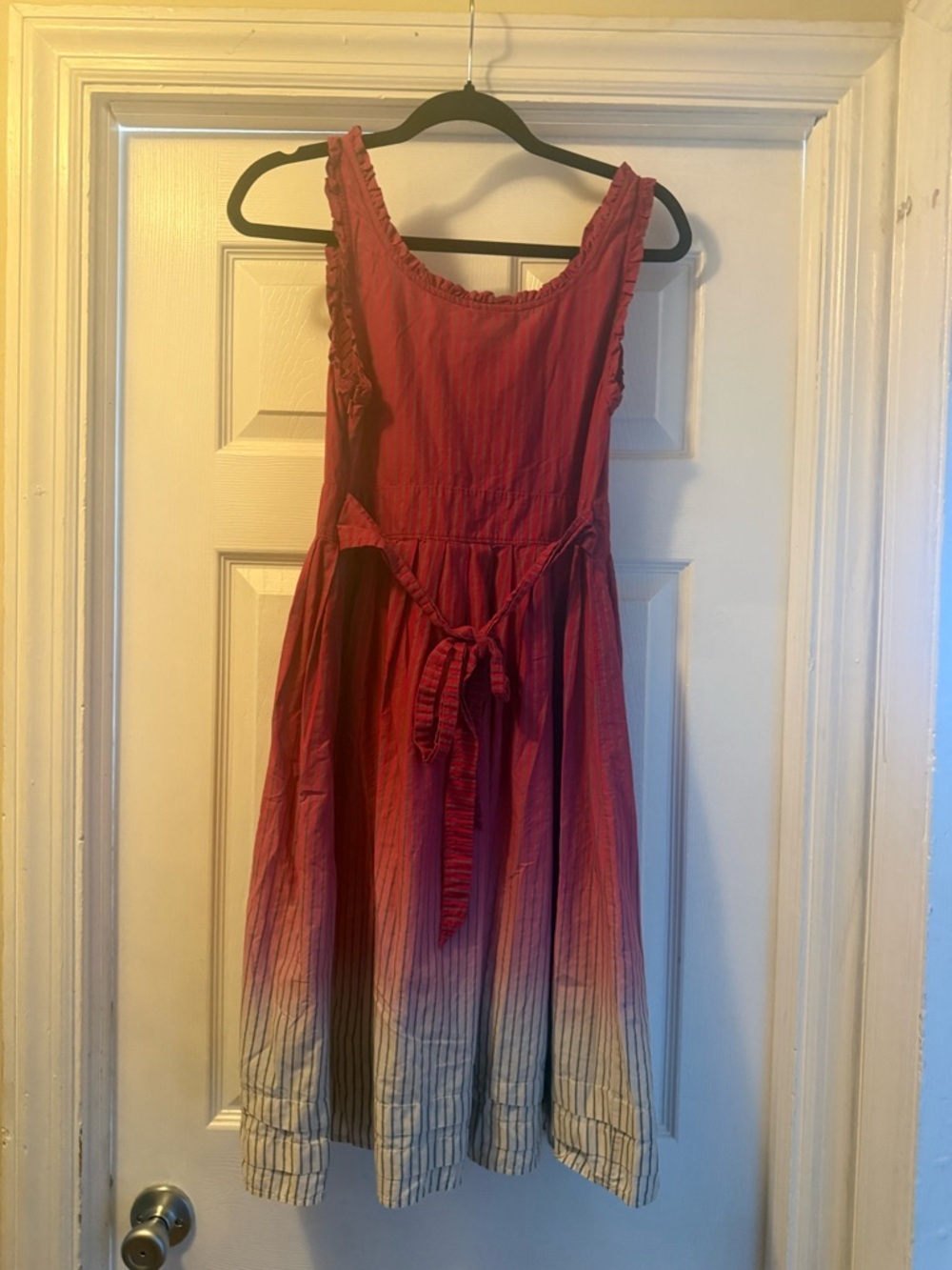 Converse One Star Ombre Sundress Size S Pink Stripe Tie Back Cotton Summer Dress - Picture 4 of 12